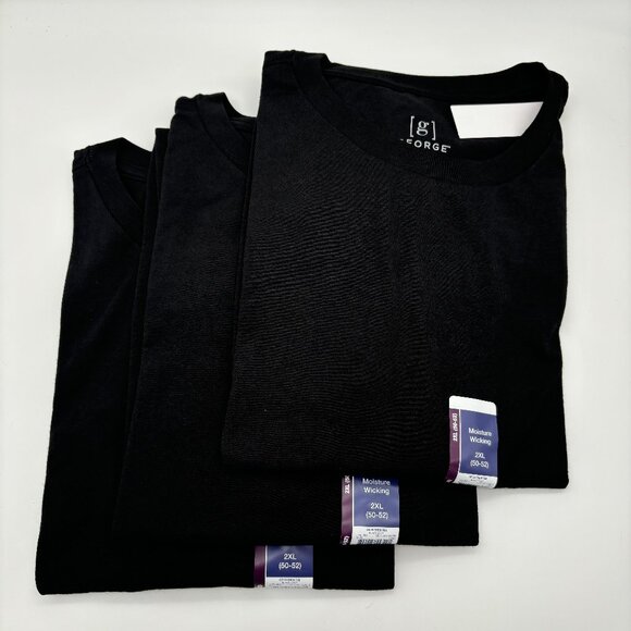 George Men's Moisture Wicking Short Sleeve Tee Shirt Bundle, Black, 2XL (x3) - Picture 1 of 3